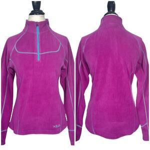 Rab | Women | Plum Polartec Outdoor Micro-Fleece 1/4 Zip Pullover Top | Medium